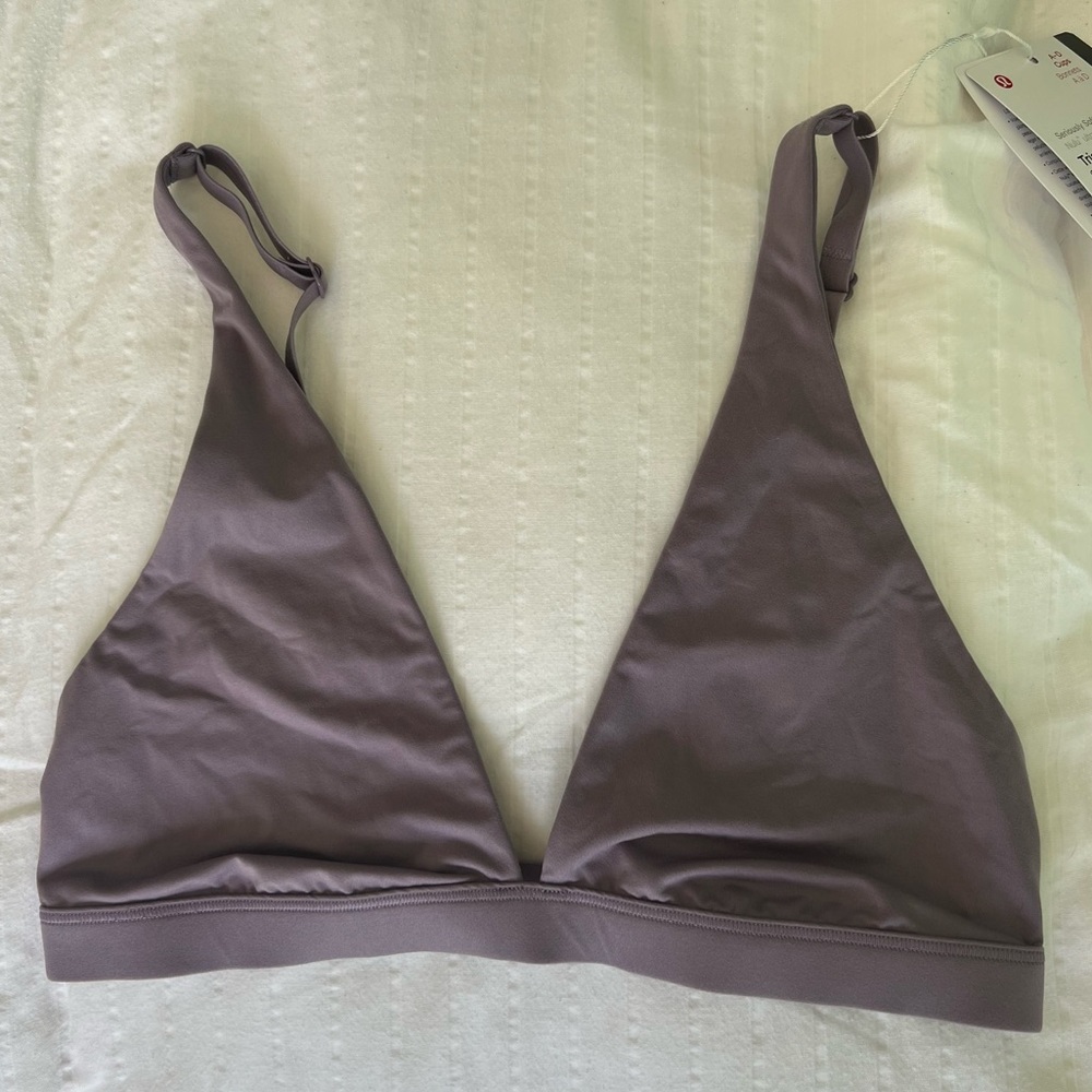 lululemon: Nulu Triangle bralette size 4, never worn
Color: PPAS (purple ash)